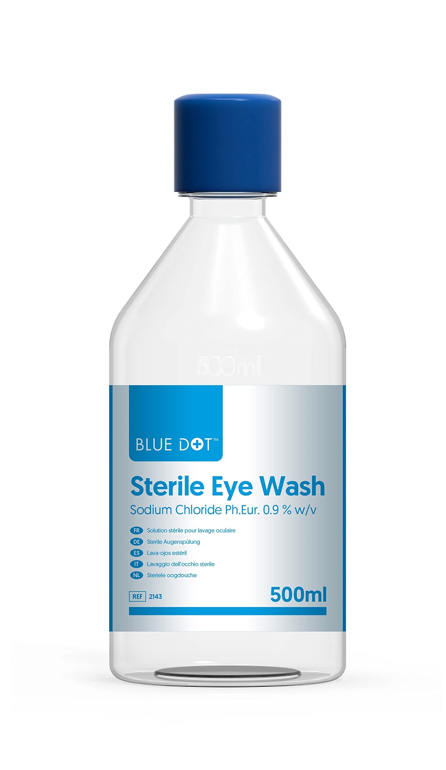 500ml Blue Dot Eye Wash Solution In Round Bottle (Each)