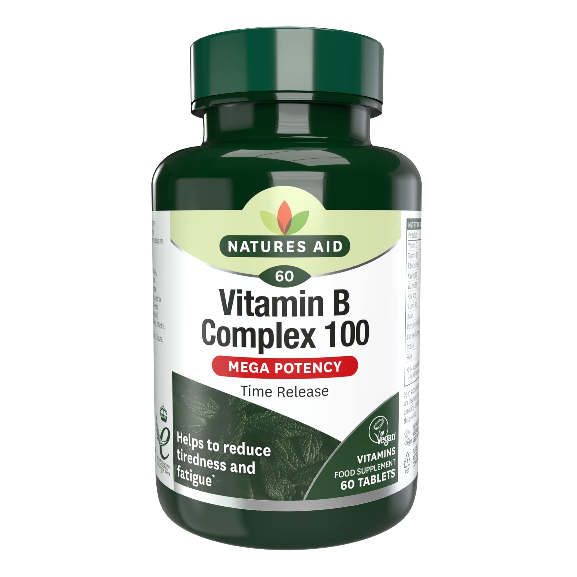 Natures Aid Vitamin B Complex 100 Time Release, 60 Tablets