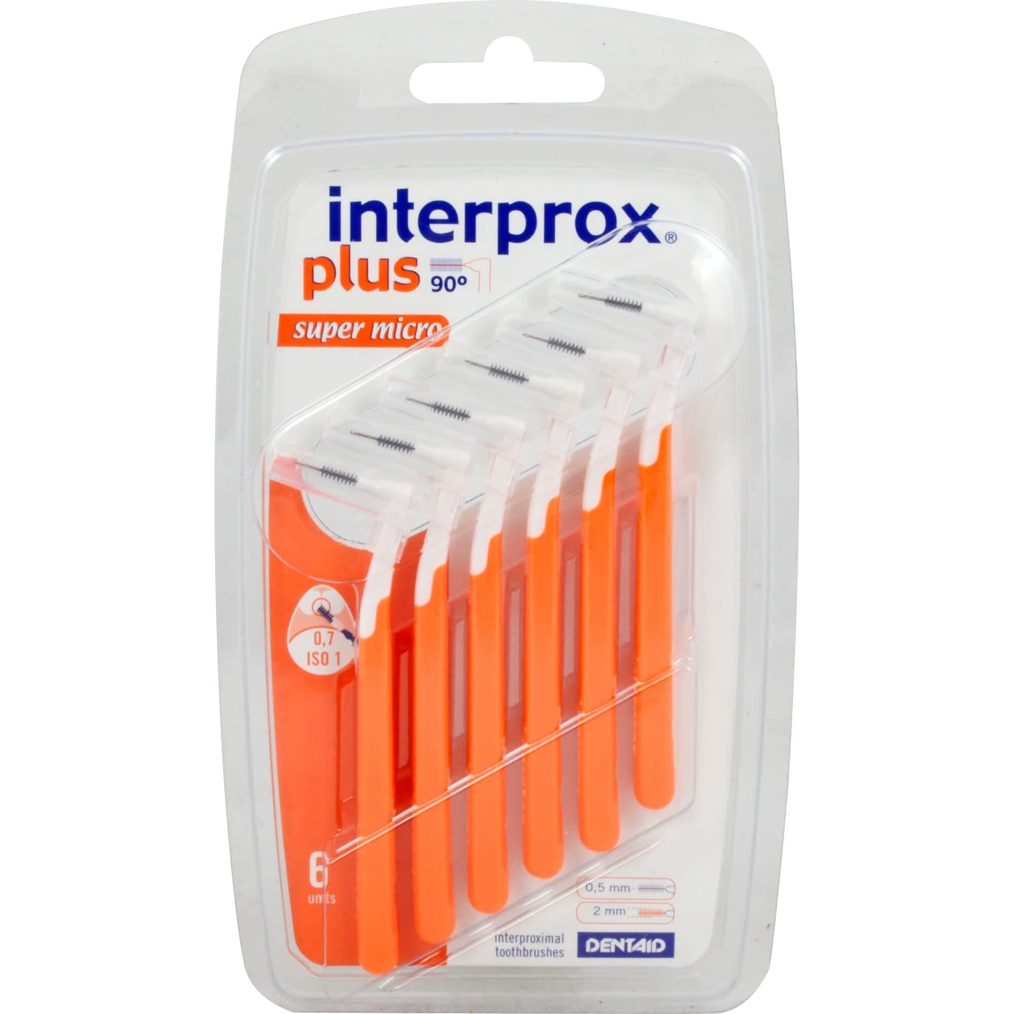 INTERPROX 0.5 MM Orange Super Micro Plus INTERPROXIMAL Brush 6'S