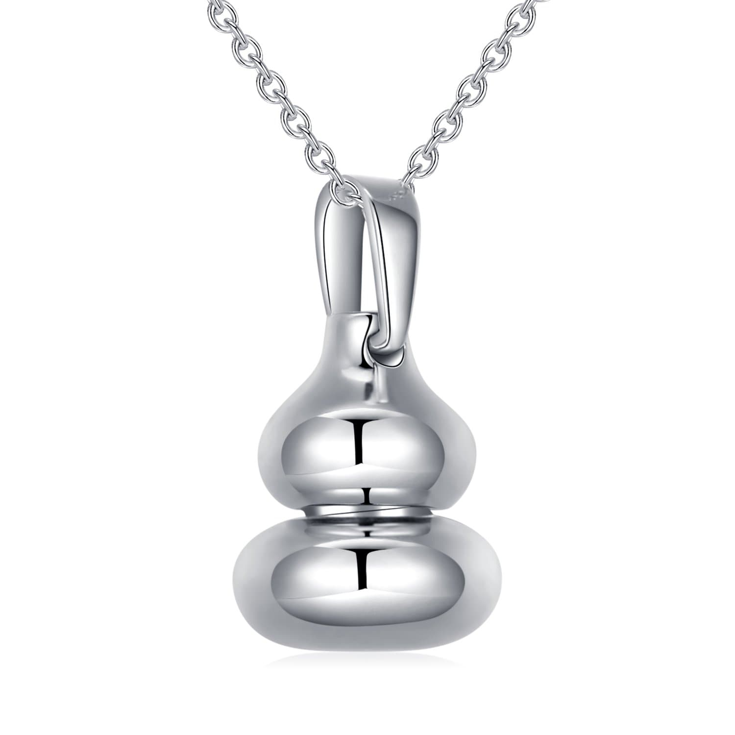 LAIMALA Sterling Silver Openable Gourd Urn Container Keepsake Ashes Pendant Necklace 18"