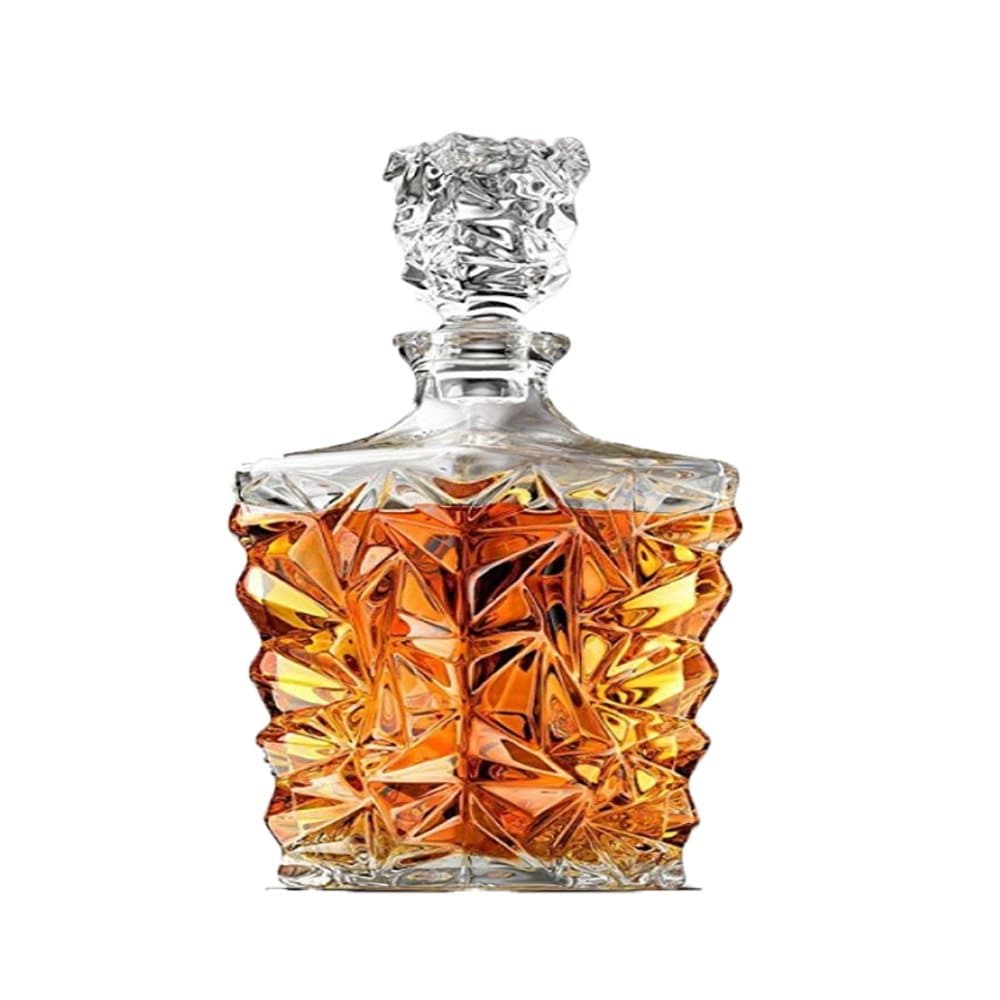 5-Piece Diamond Cut,4 Glasses Scotch Decanter