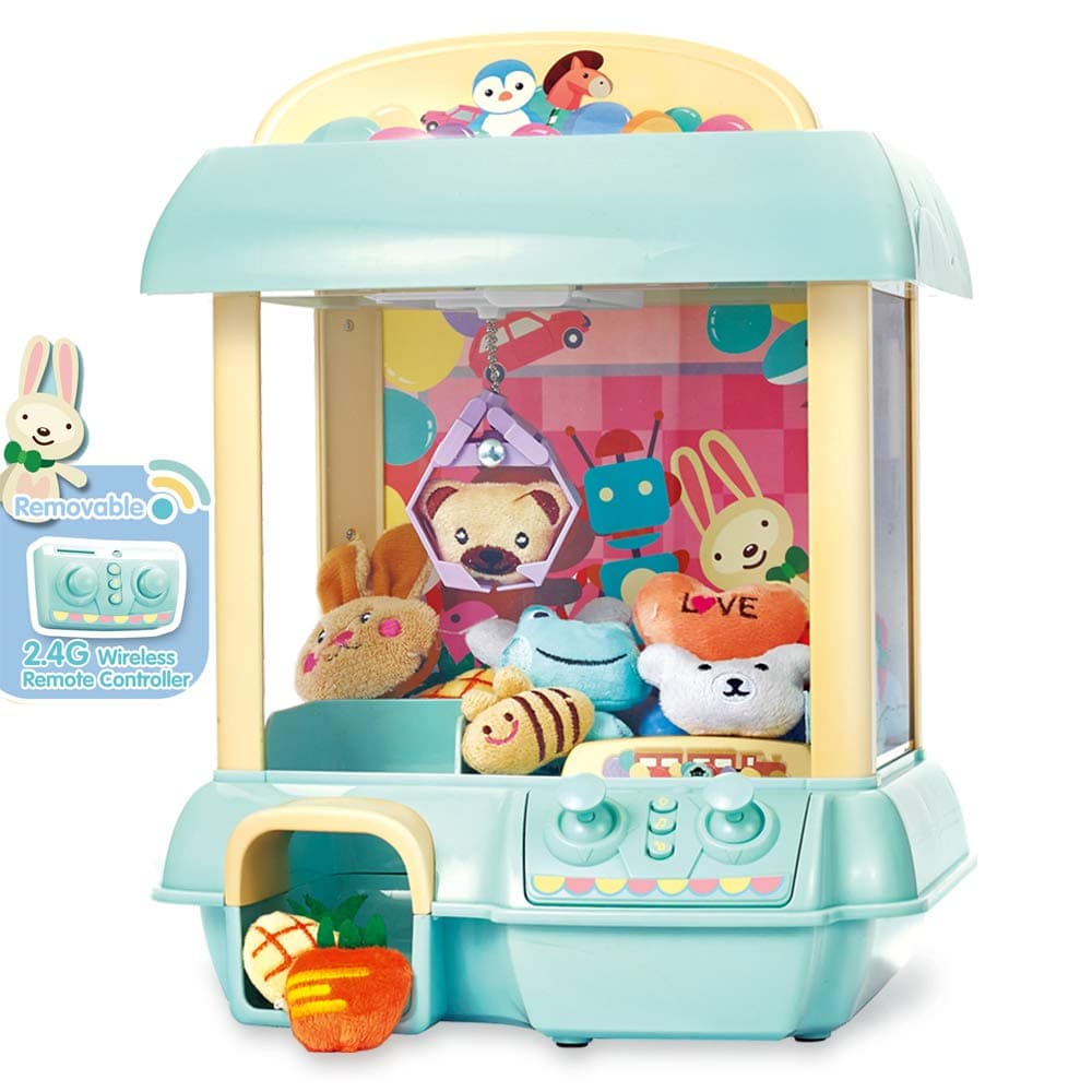 GMAXT Claw Machine,C1 Claw Toy,2.4G Remote Control Automatic or Manual Dual Mode Mini Claw Machine, Intelligent System with Music and Lighting, Giving Children The Best Gift(Blue)