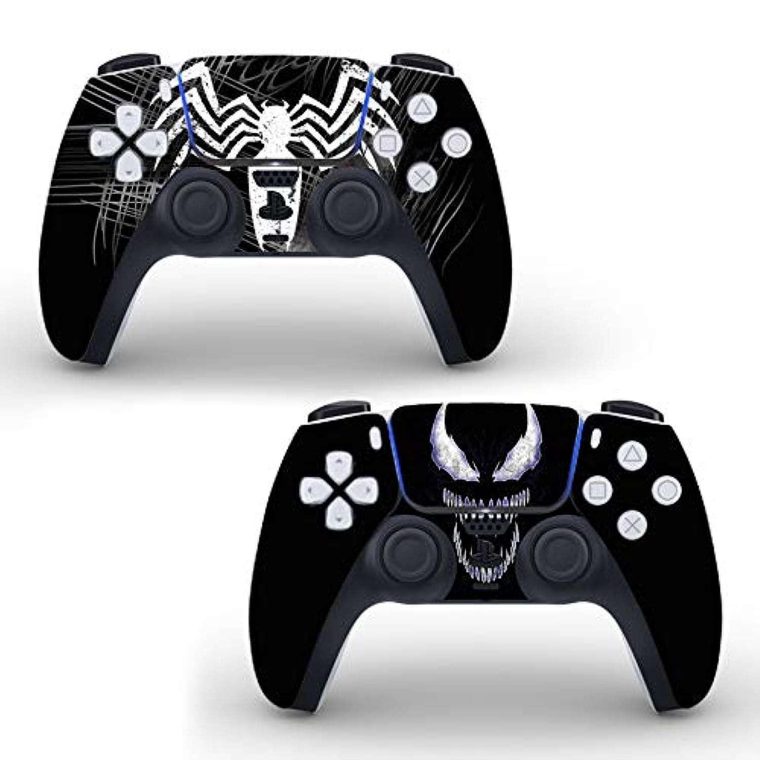 2 Pack Controller Skin Decals Vinyl Stickers Compatible with PS5 Controller Remote Black Spider