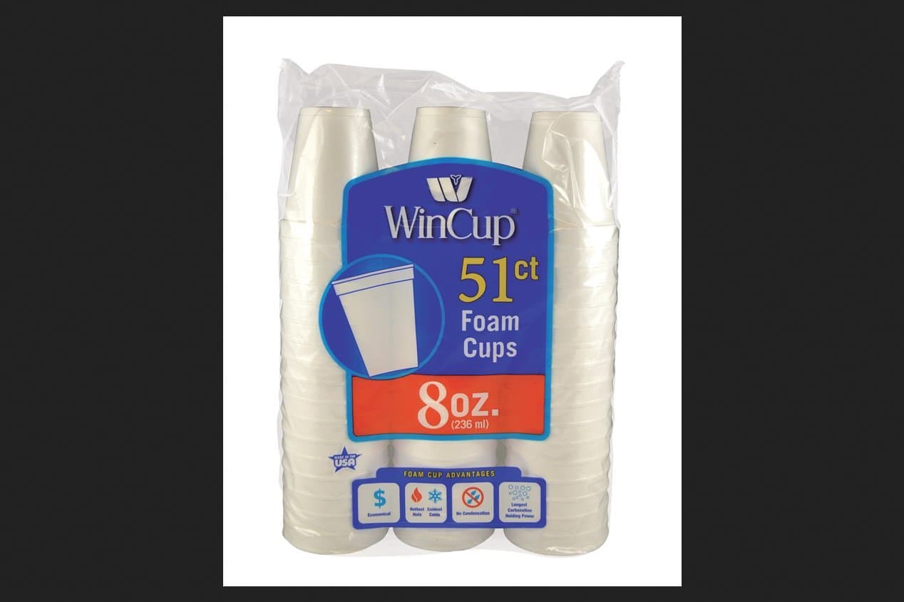 Wincup Styrofoam Cup 8 Oz Bagged 51 Count