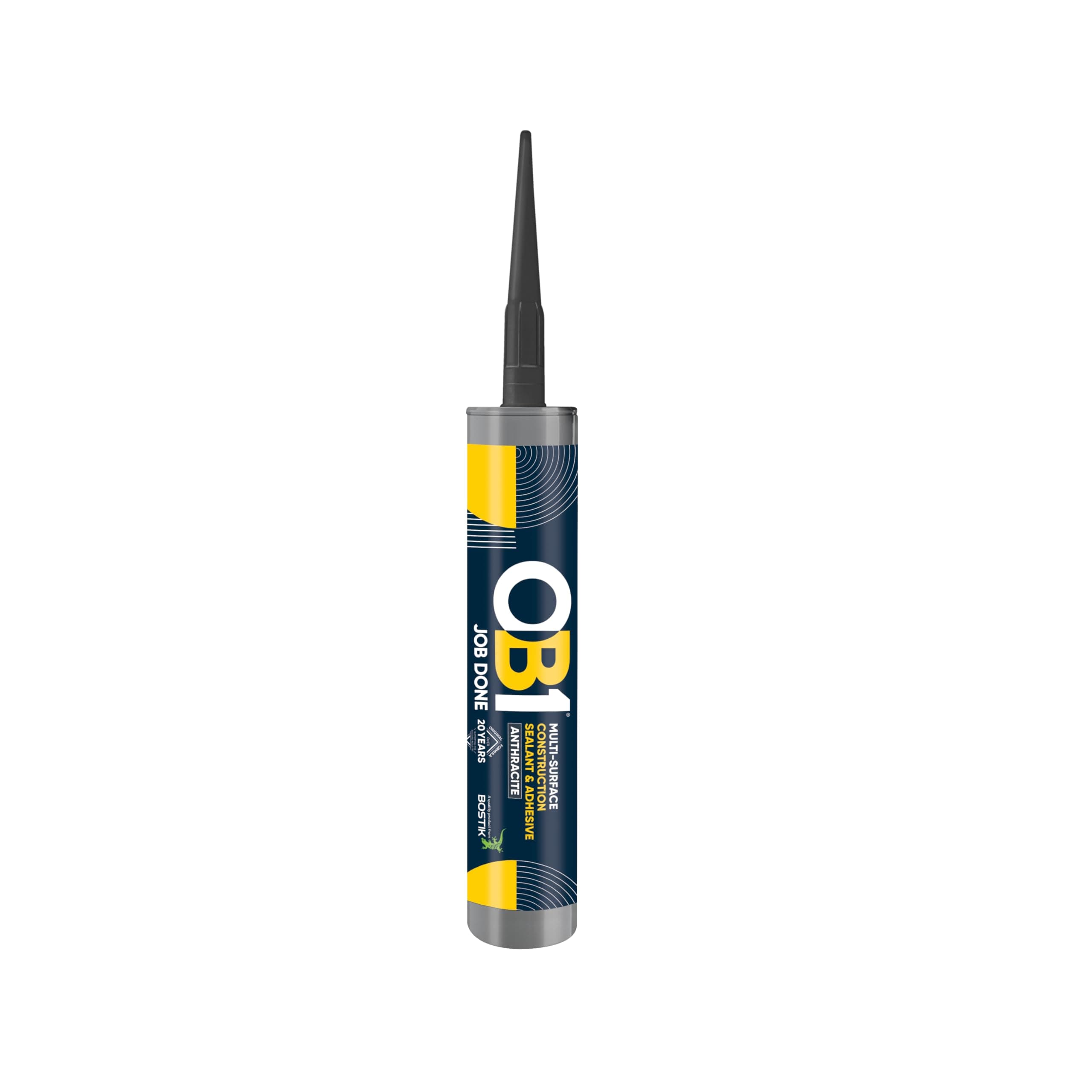 OB1 Anthracite Multi-Surface Construction Sealant & Adhesive - Hybrid Technology - Excellent Chemical Resistance - Water & Weather Resistant - 290ml