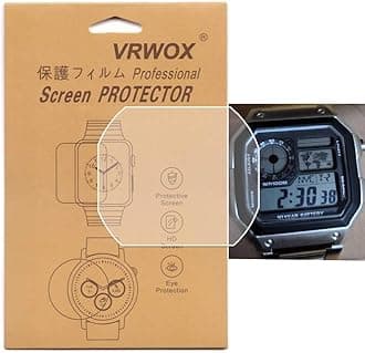 VRWOX 3-PCS TPU Screen Protector For AE-1200WH-1AVCF Watch, Full Coverage Screen Protector for AE-1200 / AE1200WH-1A / AE1200WHD-1A Watch HD Clear Anti-Bubble and Anti-Scratch