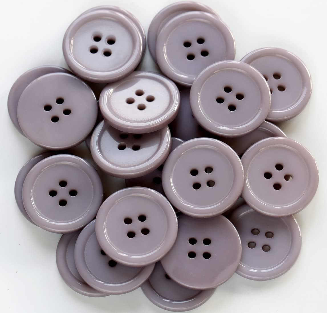 GANSSIA 1 Inch Buttons 25mm Sewing Flatback Buttons Grey Colored Pack of 50 PCS