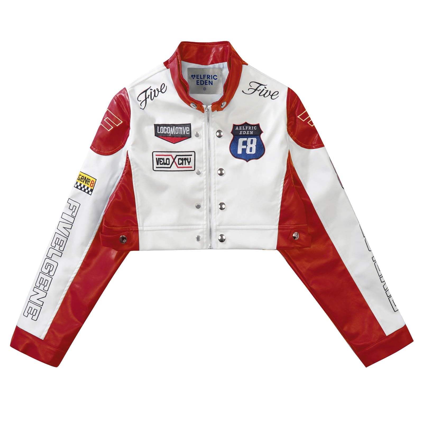 Aelfric Eden Cropped Leather Jacket Women PU Crop Moto Biker Racing Trendy Fashion Casual Coats