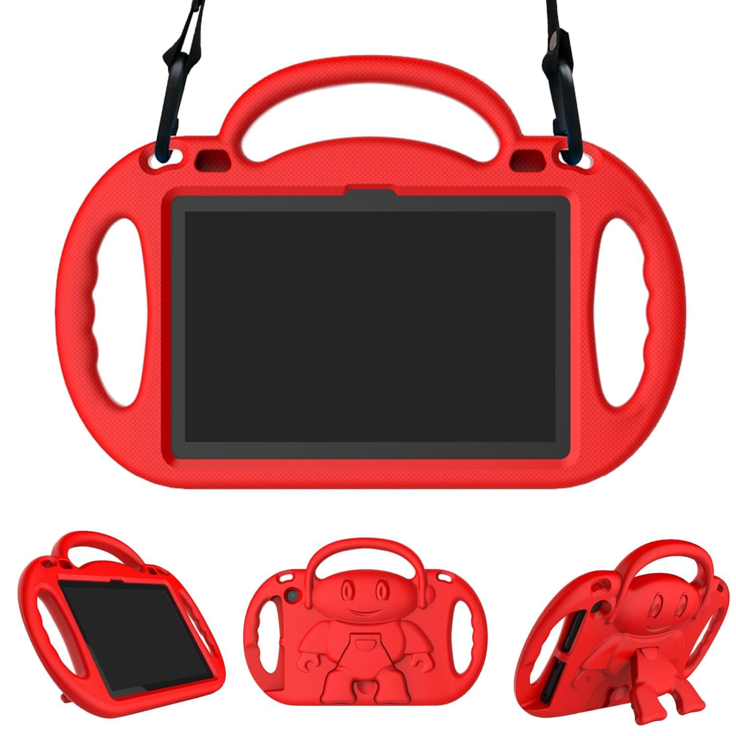 Lightweight Shockproof Case with Handle Stand and Kickstand, Incompatible with Xiaomi Pad - RED