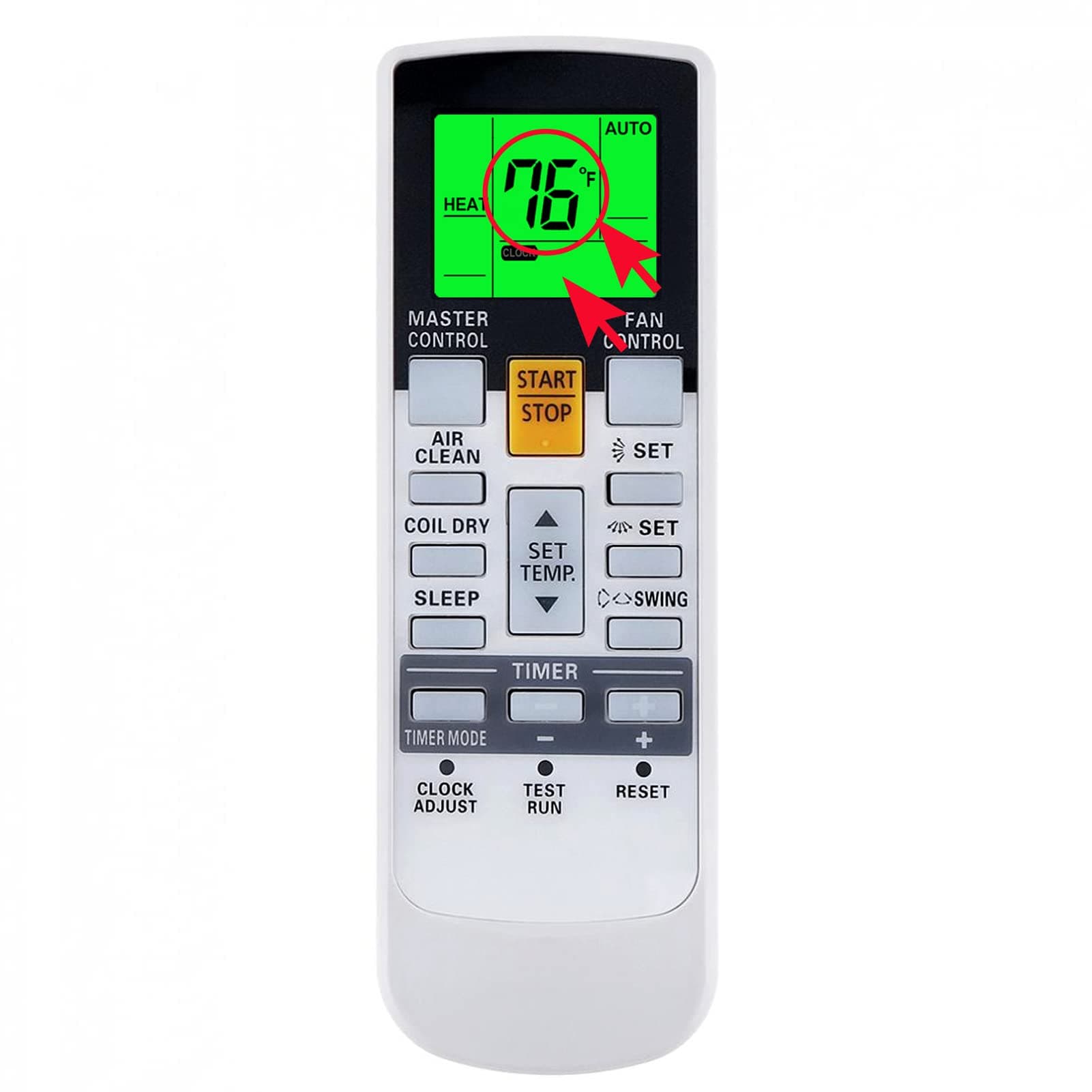 Replacement for Fujitsu Air Conditioner Remote Control Ar-Rah2u Ar-Rah1u Ar-Rae2u Ar-Rae1u Ar-Ry3 Ar-Ry4 Ar-Ry5 Ar-Ry6 Ar-Ry7 Ar-Ry10 Ar-Ry11 Ar-Ry12 Ar-Ry14 Ar-Ry15 Ar-Ry16 Ar-Ry17 Ar-Ry19 ... A