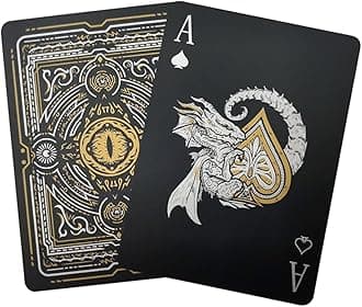 ACELION Waterproof Playing Cards, Plastic Playing Cards, Deck of Cards, Gift Poker Cards (Black Dragon)