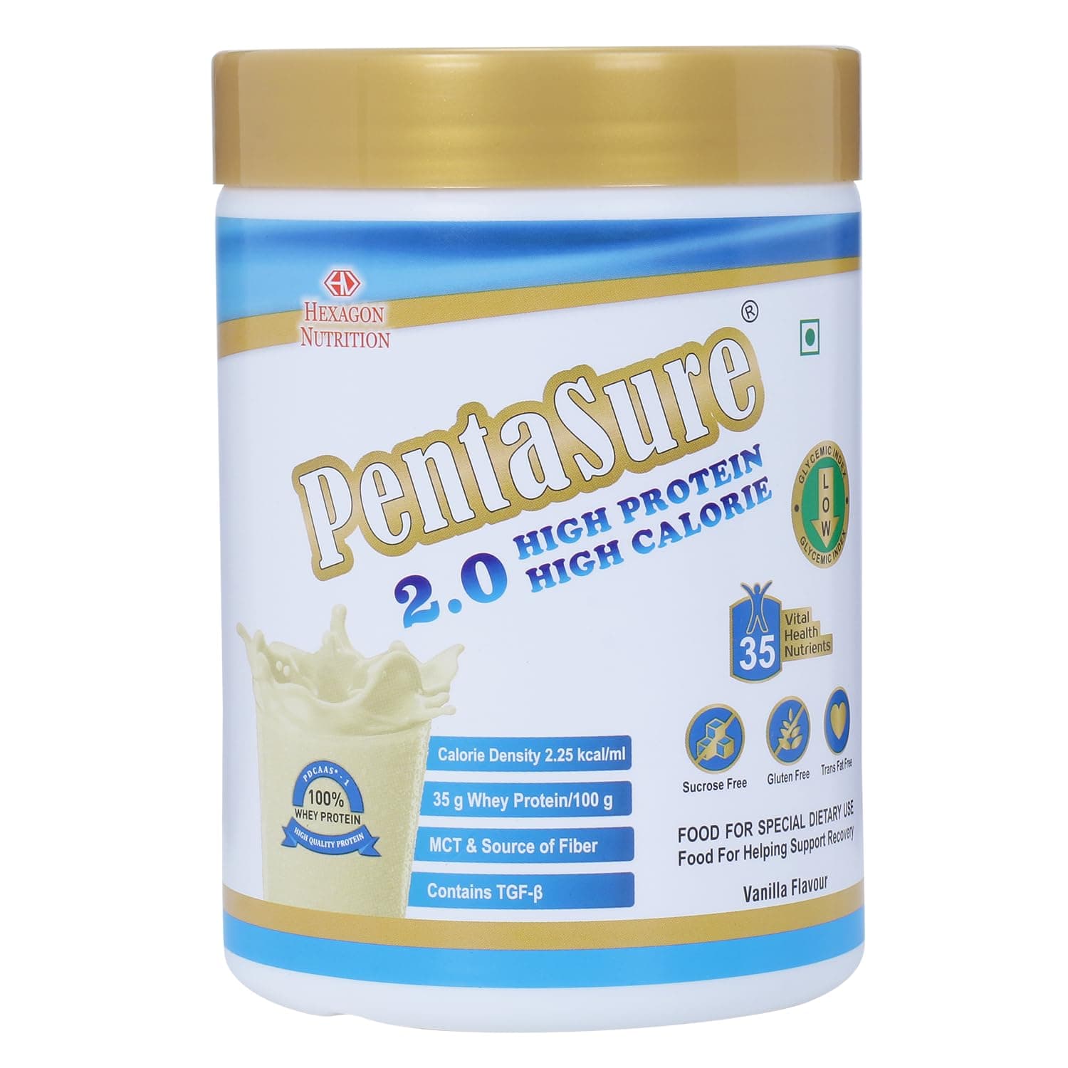 PENTASURE 2.0 High Protein High Calorie [Lean Weight Gainer Supplement] - Vanilla flavour -Pack of 1Kg powder