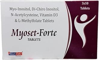 Allen dale -PCOS, PCOD management for women- Myo-inositol, D-Chiro Inositol, N-Acetylcysteine, Vitamin D3, L-Methylfolate, Pack of 30 Tablets