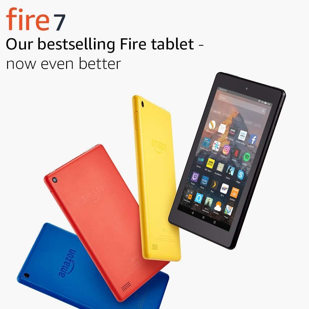 Fire 7 Tablet with Alexa, 7" Display, 16 GB, Canary Yellow — with Special Offers (Previous Generation - 7th)