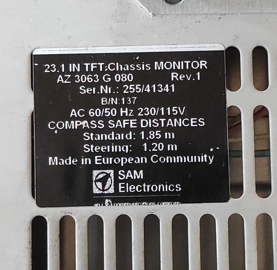 Used 23.1 inch TFT LCD SAM Electronics Multipilot 1100 Radar/ecdis/Conning