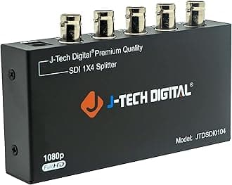 J-Tech Digital SDI Splitter 1x4 Supports SD-SDI, HD-SDI, 3G-SDI up to 1320 Ft (1 Input and 4 outputs)