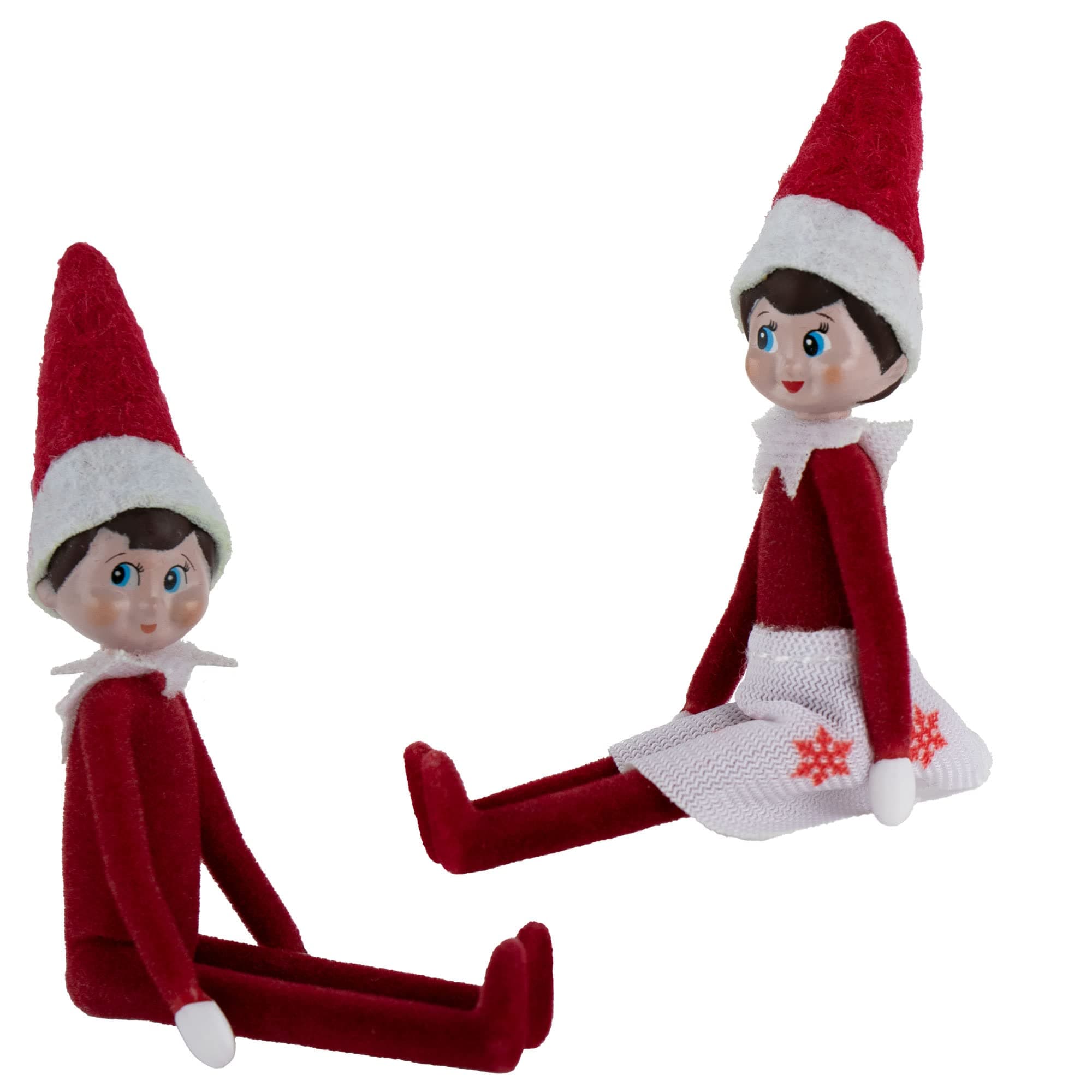 Worlds Smallest World's Smallest Elf on The Shelf Bundle Set of 2 Boy and Girl Light Tone - 4 Inches Tall!
