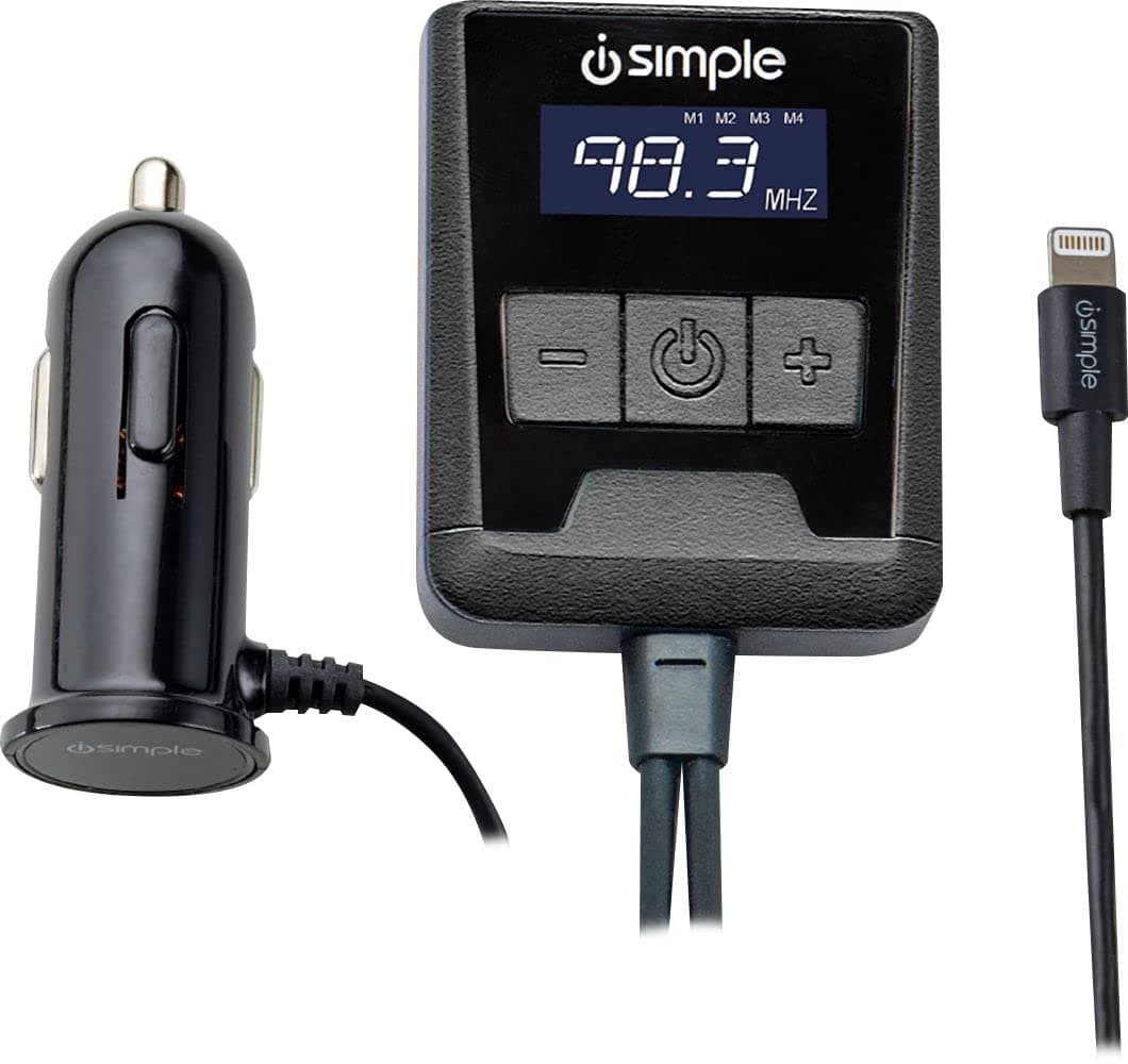 iSimple ISFM75 JamKast FM Transmitter for Select Apple Devices with Charging - Black