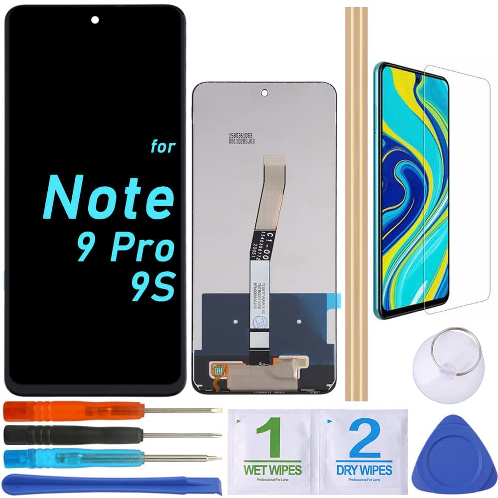 LCD Screen Replacement Touch Display Digitizer Assembly for Xiaomi Redmi Note 9s | Xiaomi Redmi Note 9 Pro (Black)