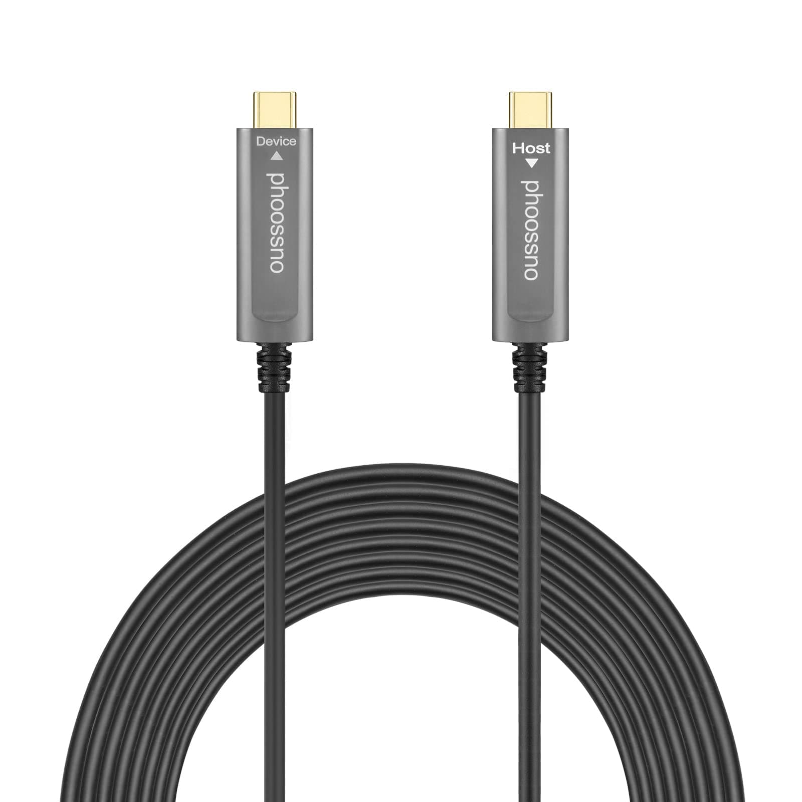 USB C to C Fiber Optical Cable USB 3.1 Type C Cable 10Gbps 33FT phoossno Compatible with Microsoft Azure Logitech Camera Aver &Vaddio & Barco ClickShare Touch Screen Kinect Intel RealSense