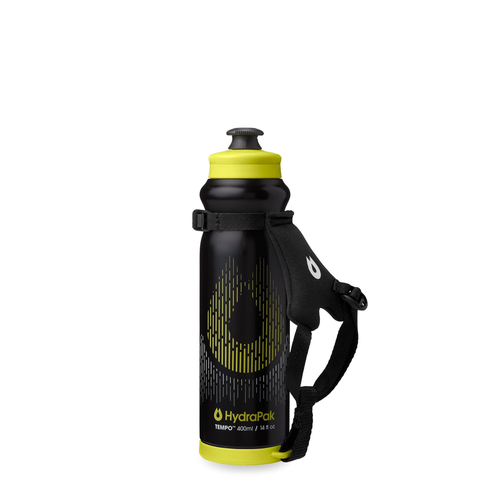 - HydraPak Tempo Pro 400ml - Handheld Running Squeeze Bottle for Training and Race Day Hydration with Removable Strap (400ml/13oz) - Black