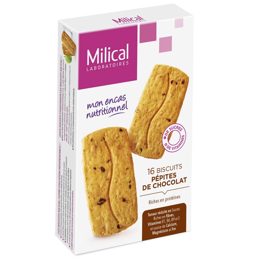 Milical 16 High-Protein Biscuits - Flavour : Chocolate Chips by Milical
