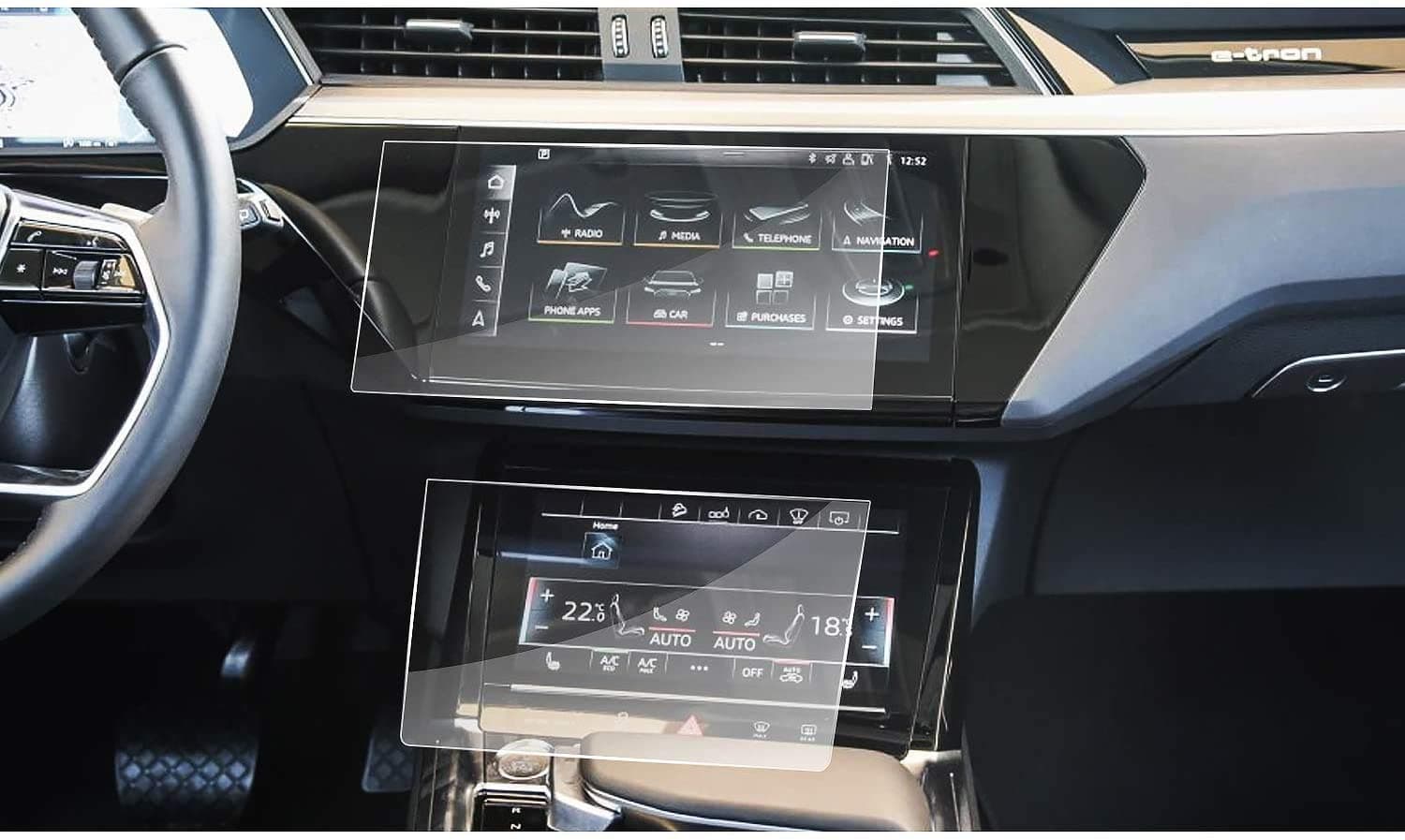 MBSIX Tempered Glass Screen Protector Compatible with 2019-2025 Audi Q7 Q8 E-Tron Touch Screen,HD Clear,Scratch-Resistant,Anti Glare,Protecting Audi TouchScreen