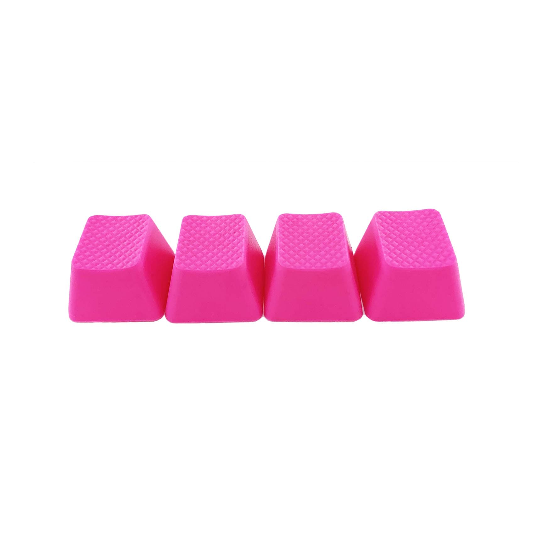 Big Chic Blank TPR Rubber Gaming Keycaps 4 Keys Set 1u for Cherry MX Mechanical Keyboards Compatible OEM (R4, Neon Pink)