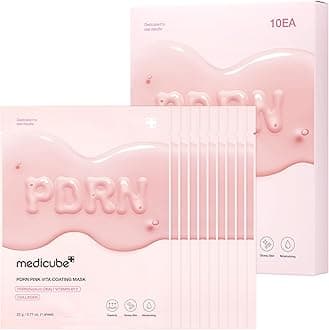 medicube Salmon DNA PDRN Pink Vita Coating Sheet Mask 10EA - Korean sheet mask for glass skin - Luxurious Home care Mask for Hydration, Firming, and Even Skin Tone, Korean skin care (22g 0.77 x 10ea)