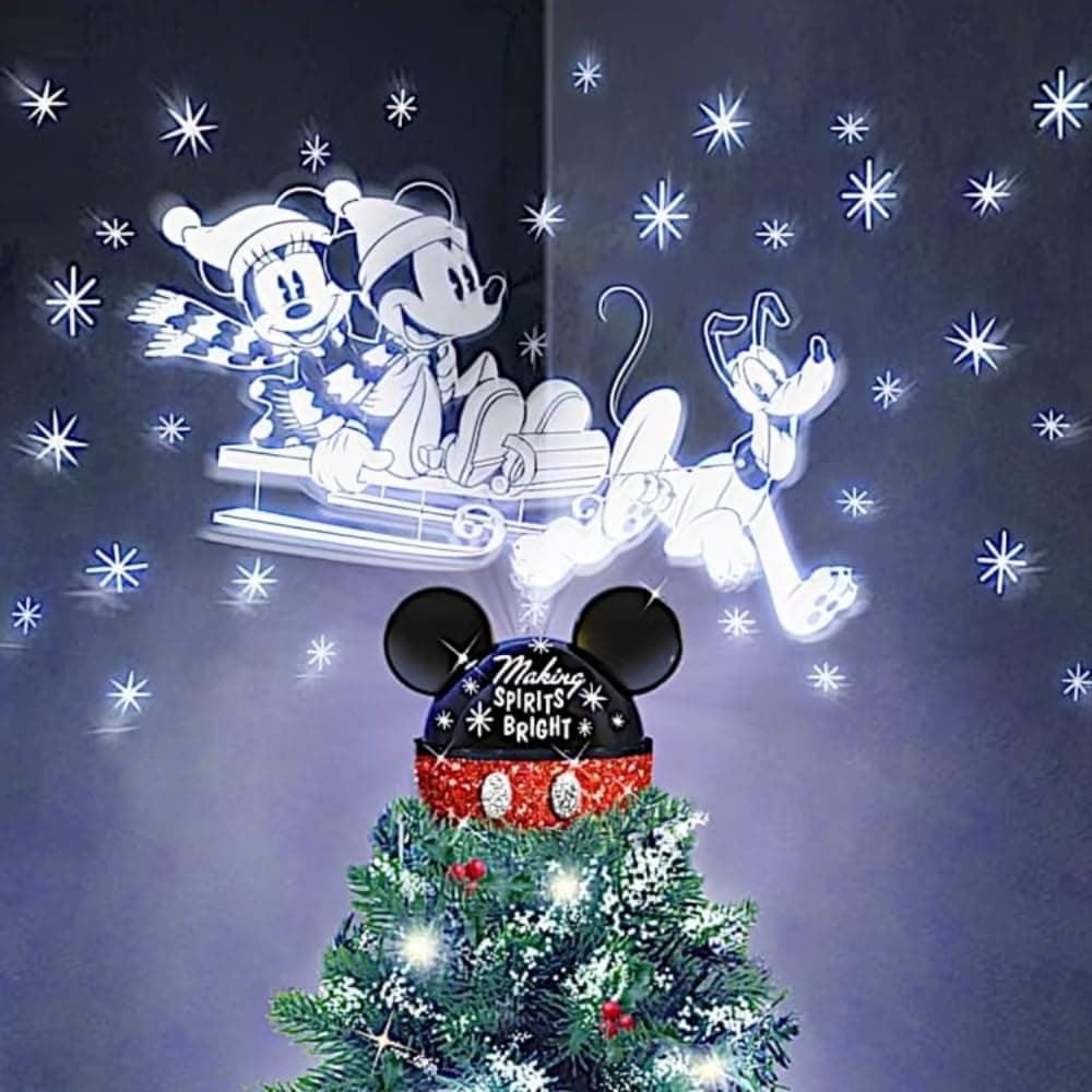Disney's Mickey Mouse Tree Topper Projects Rotating Lights Multicolor