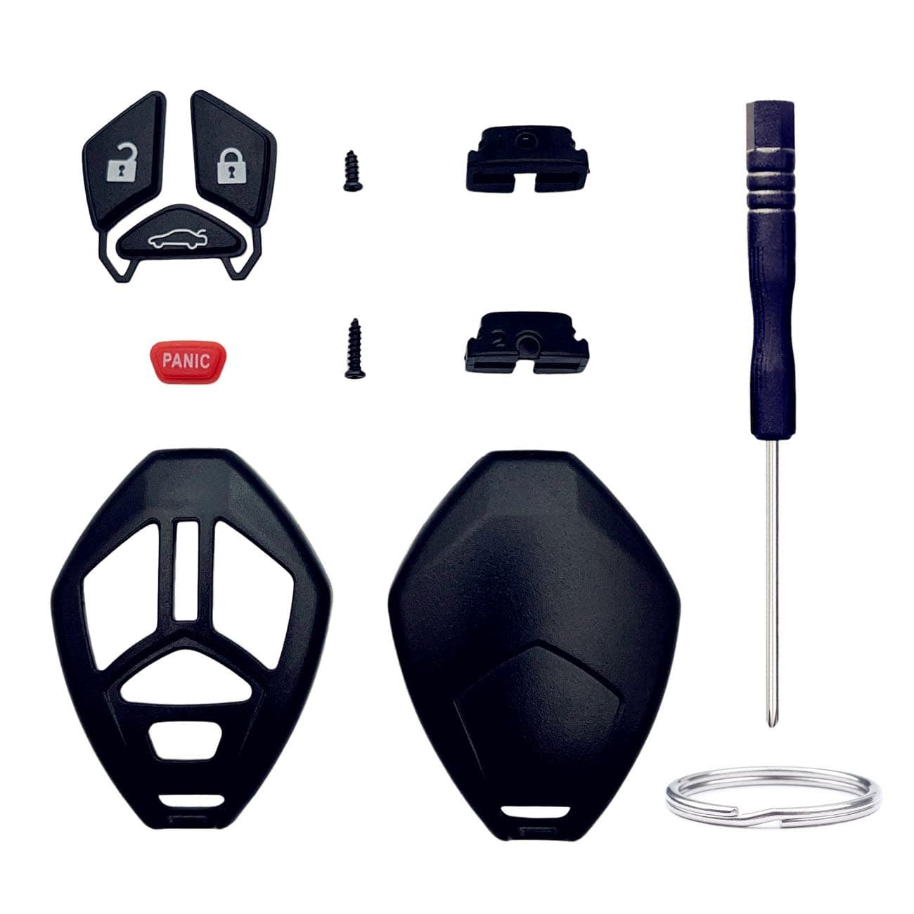 Key Fob Shell Replacement for Mitsubishi Eclipse 2006-2012 Endeavor 2006-2011 Galant 2006-2012 Lancer Outlander 2007-2013 4 Button Car Keyless Entry Remote Control Key Fob Case Cover (4 Button 1 Pcs)