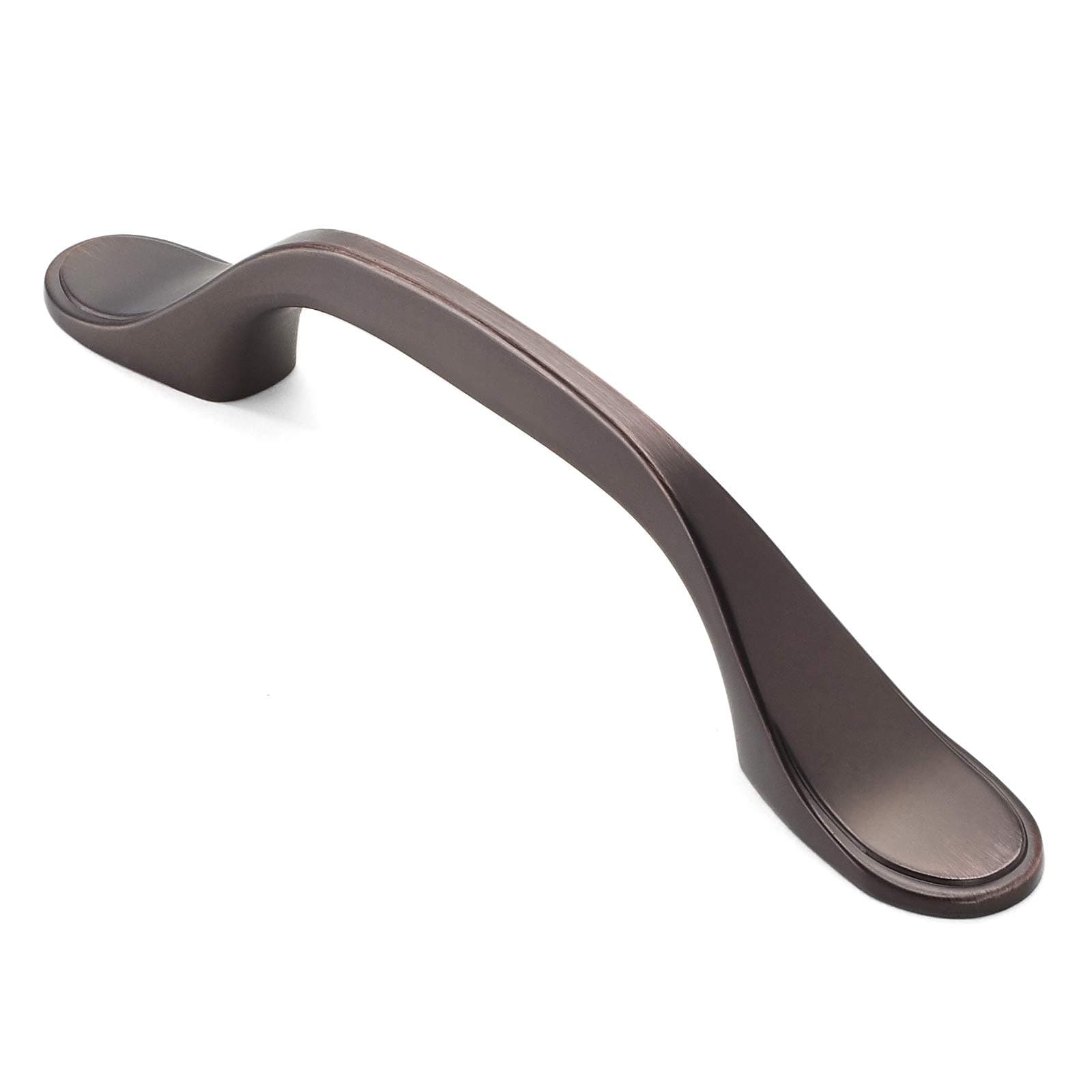 Cauldham 10 Pack Premium Kitchen Cabinet Handles (3" Hole Centers) - Traditional Spoon Foot Drawer/Door Hardware - Style T747 - Oil Rubbed Bronze