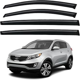 Window Visors Rain Guards for 2011-2016 Kia Sportage, Out-Channel Window Vent Wind Deflectors Visors Shades for 11-16 Sportage