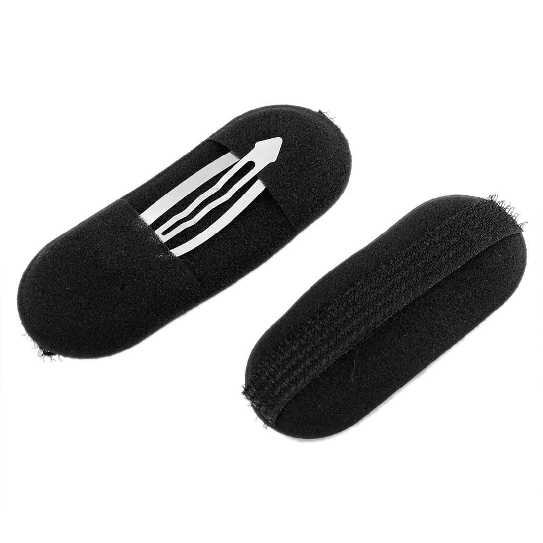 2 Pcs Black Sponge Hair Clip Volume Bumpit Padding Bun Updo ED