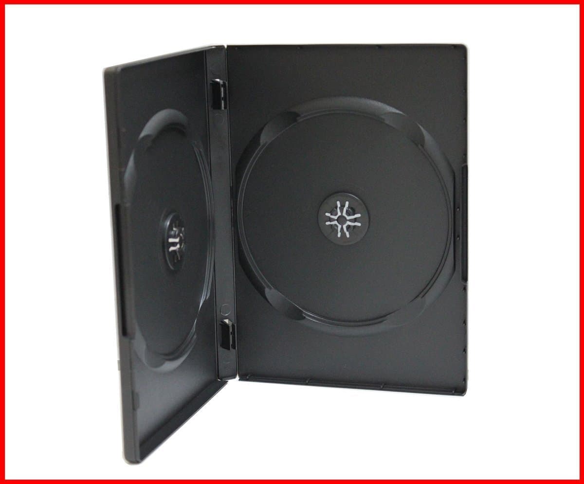 3 Pk Premium 14mm CD DVD Storage Case Double Black Dual 2 Discs Holder Box Machinable