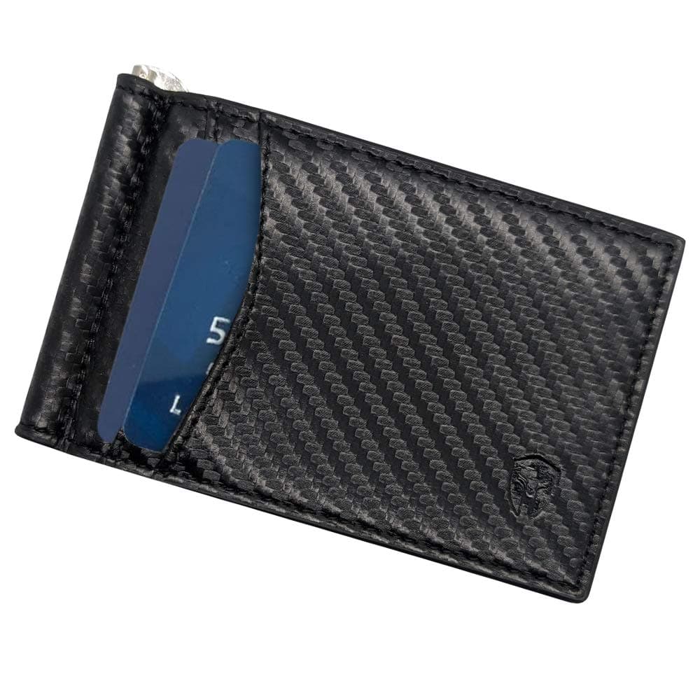 RFID Blocking Slim Minimalist ID Inside Front Pocket Wallet, Money Clip, 9 Slots, Leather