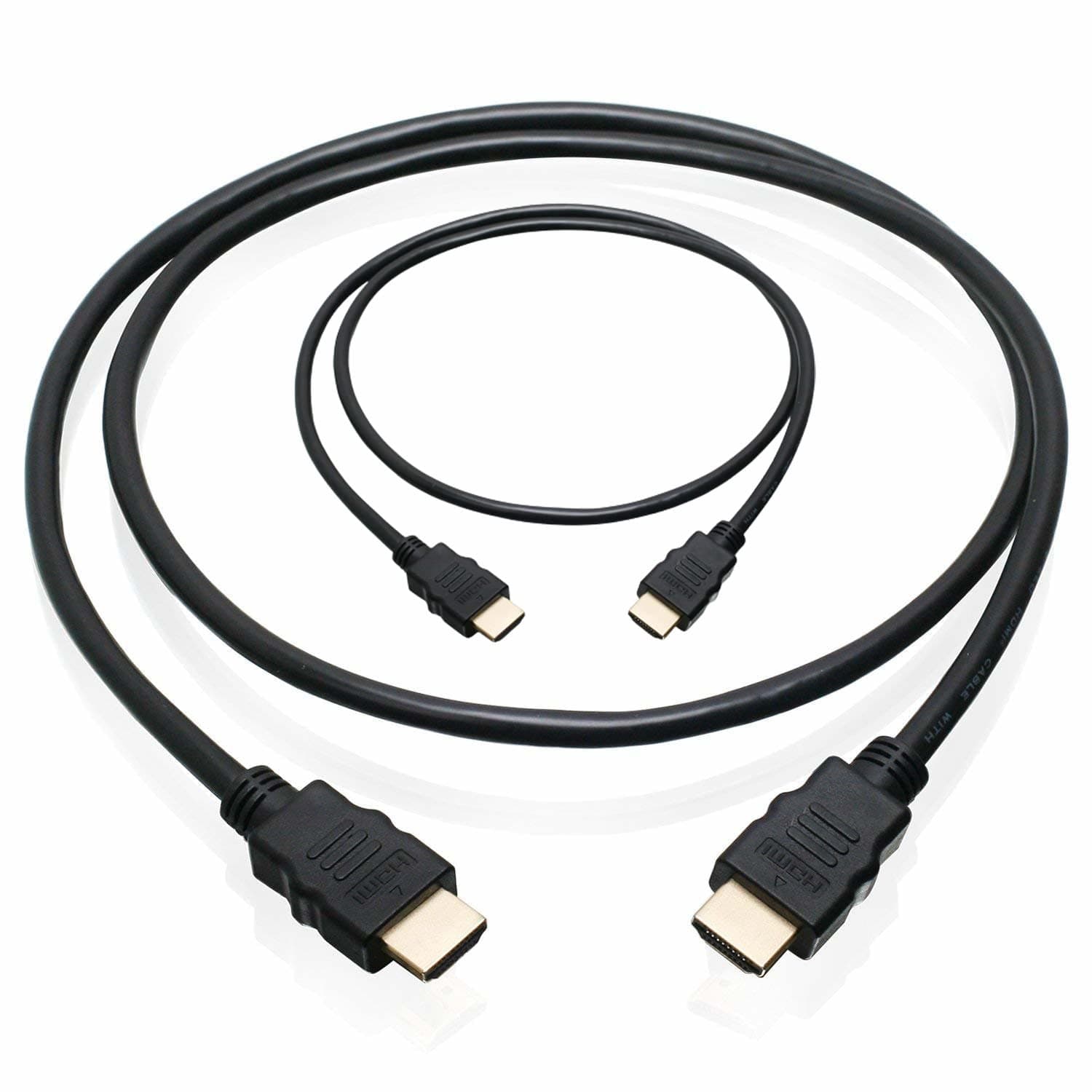 [ 2 Pieces ] Round Cable Adaptor HDMI Short Cable - 0.47 Meter / 47 CM Small Length High Speed HDMI Cable - Ultra HD 4k x 2k HDMI Cable - HDMI M/M - 47cm HDMI 1.4 Cable