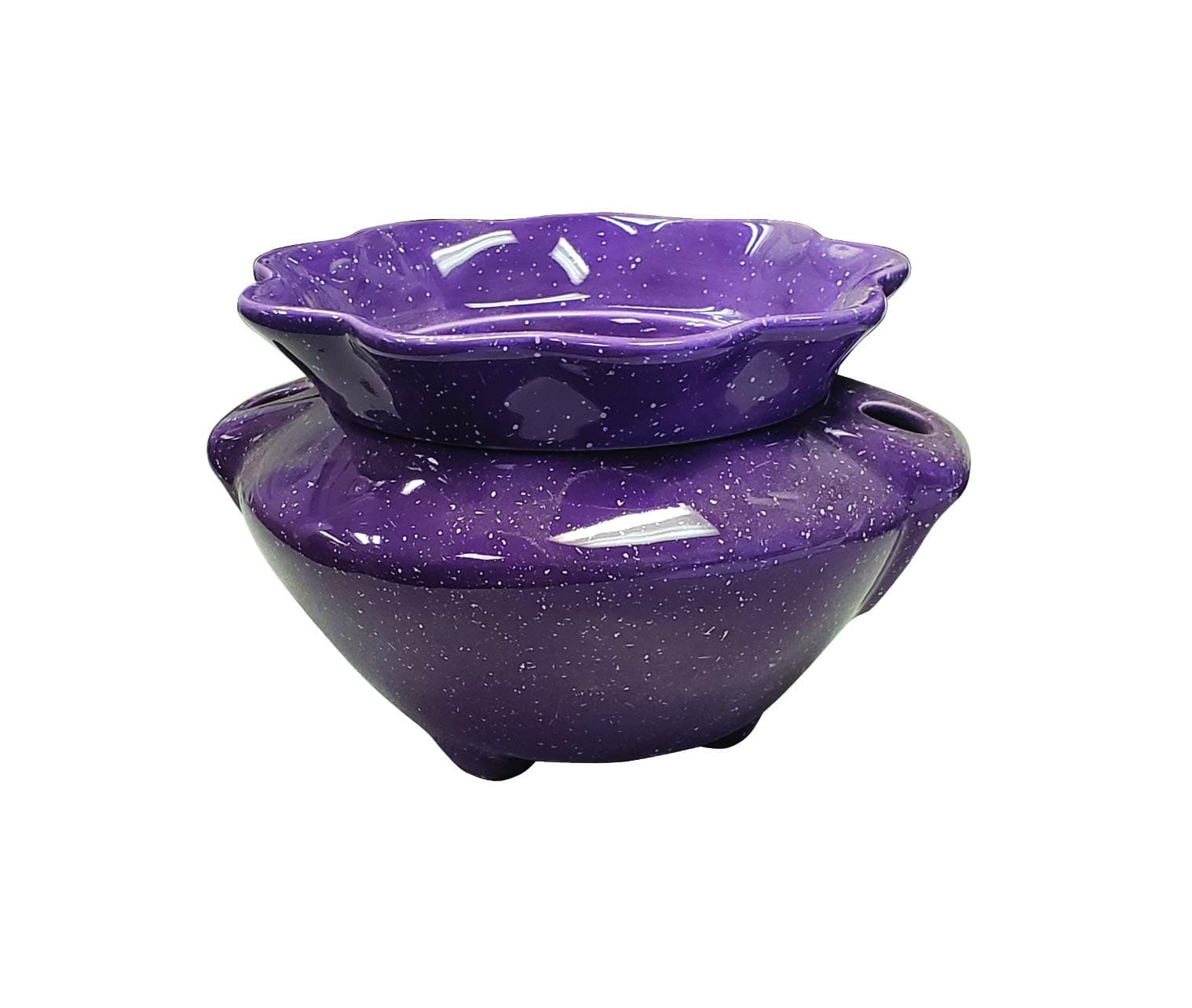 3.5" Lilac Ruffle Shaped Self Watering Ceramic Planter
