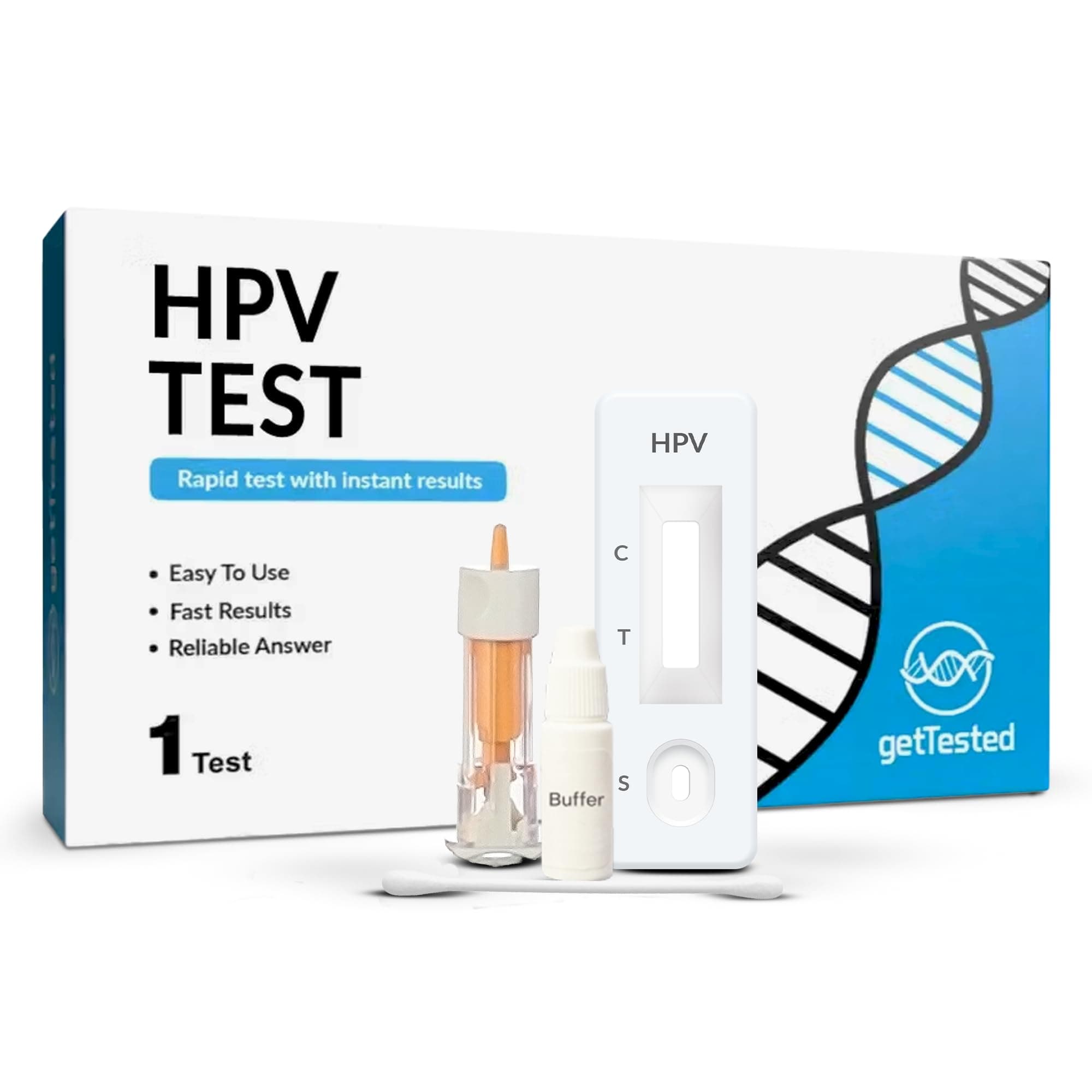 GetTested at-Home HPV Test Kit - Discreet, Rapid Detection of High-Risk HPV Types Linked to Cervical Cancer - Reliable Results for Women
