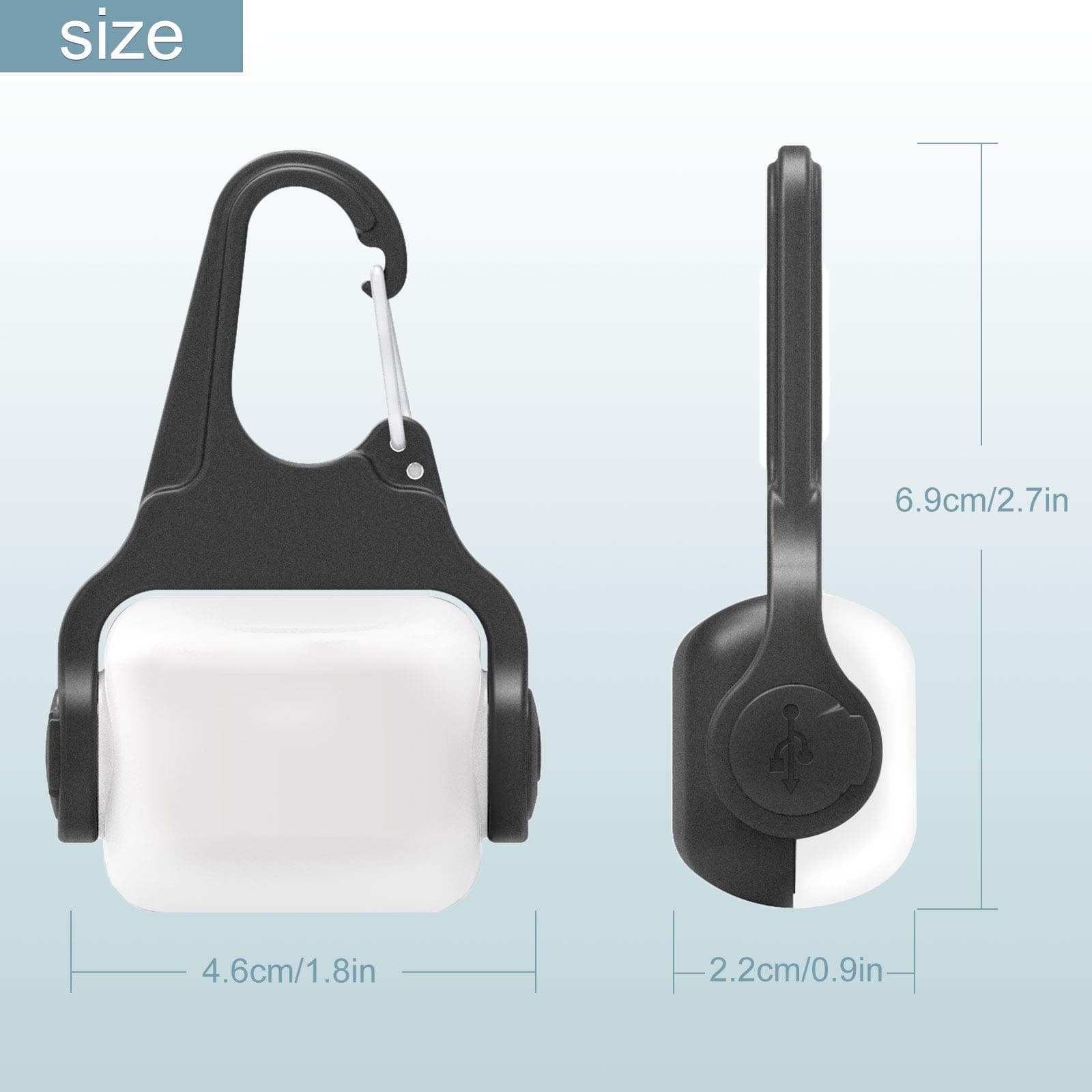 2 Pack Dog Lights for Night Walking, Clip-on USB Rechargeable 3 Lighting Modes IP65 Waterproof LED Safety Light for Running, Camping, Climbing, Cycling