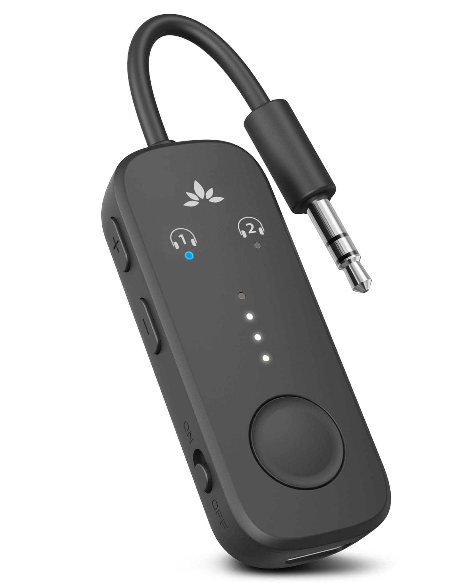 Avantree Relay - Premium Airplane Bluetooth Adapter with Advanced Qualcomm Chipset, 2 Headphones Support, 25hrs Play Time, aptX Adaptive & HD Audio Transmitter for Airpods, Bose & Travel Flight