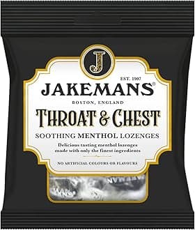Jakemans Throat & Chest 73g - Pack of 12 - Soothing Menthol Lozenges - Suitable for Vegetarians