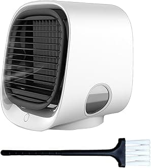 Airabreeze Portable Air Conditioner, 2025 New Portable Fan Humidifier & Scent Dispenser, With Tank & Led Nightlight, 4 Speed Settings, Cooling In 90 Seconds for Bedroom, Office And Camping (White)