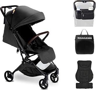 Ultra Air Lightweight Baby Travel Stroller with Carbon Fiber Frame, Compact & Airplane-Friendly, One-Handed Fold, 11.6 lbs, Perfect for Toddlers, Organizer & Cushion Included, Jet