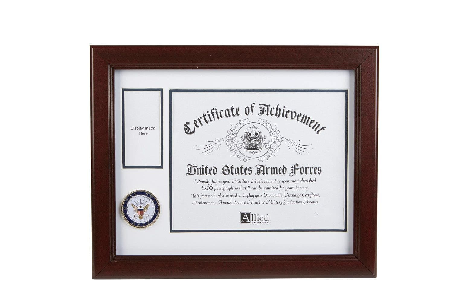 Allied Frame US Navy Medal and Award Certificate Frame - 8 x 10 Opening