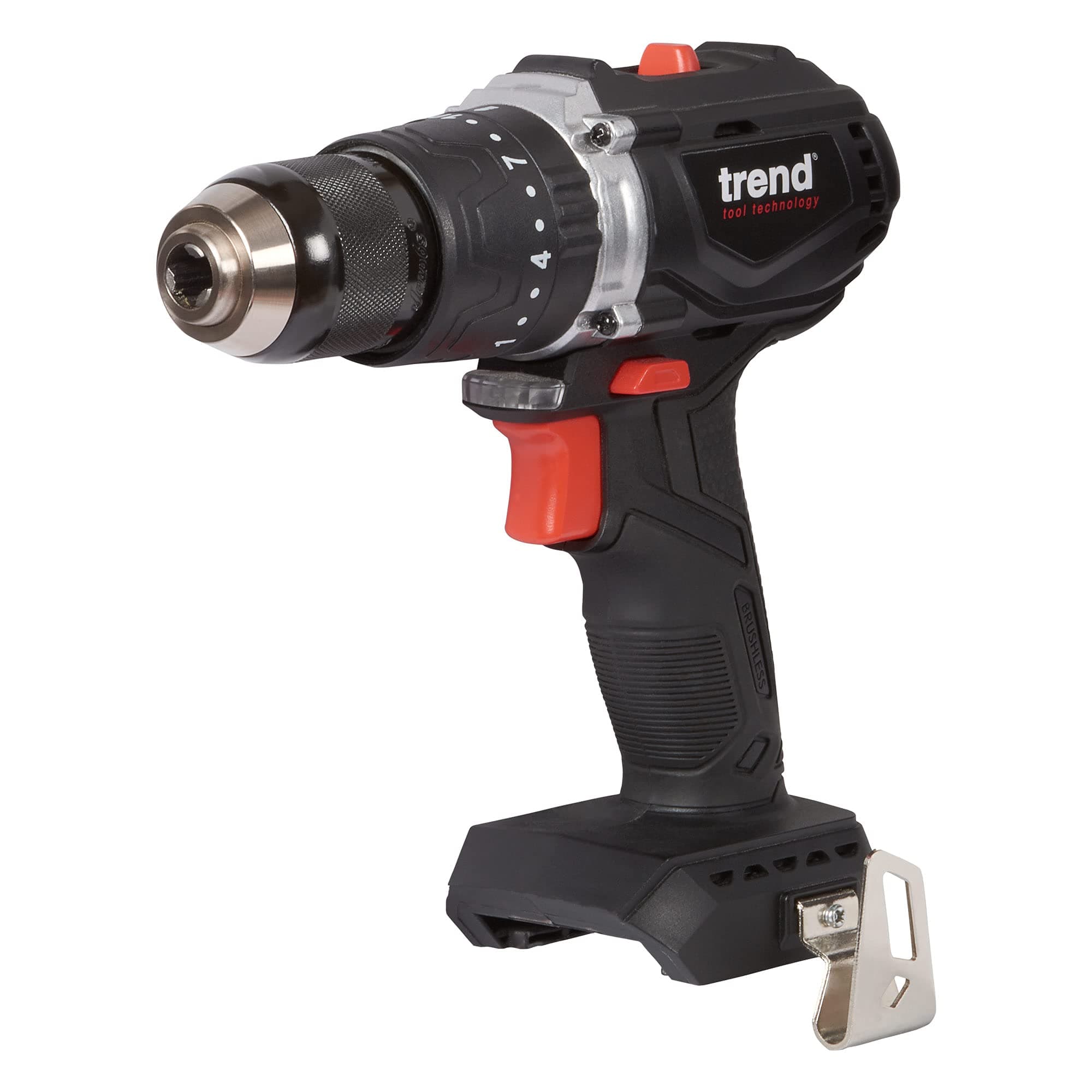 T18S/CDB Cordless Brushless Combi Drill (Bare Tool) Black, 18 V