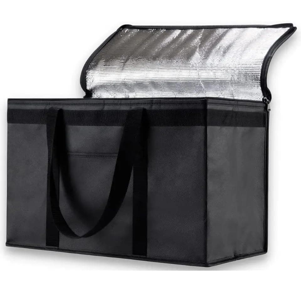 XXL 80 Litre Multipurpose Collapsible Delivery Bag for Uber Eats Menulog Doordash Large Insulated Pizza Bag with Zipper Closure Food or Grocery Transport,23" W x 15" H x 14" D