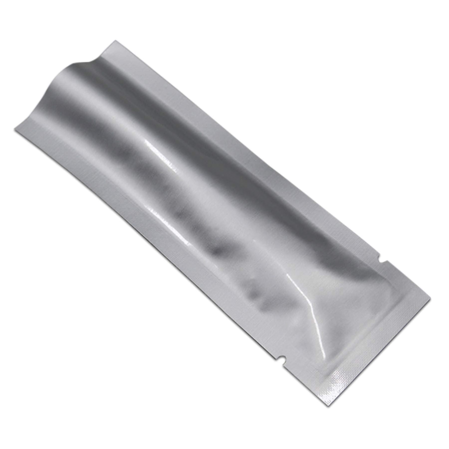 PABCK 100 Pcs 2.36x9.45 inch (Inside Size 1.97x9.05 inch) Coffee Food Storage Heat Sealable 3.34mil Mylar Pure Foil Bag Vacuum Pouch for Sampling Packaging Aluminum Foil Package
