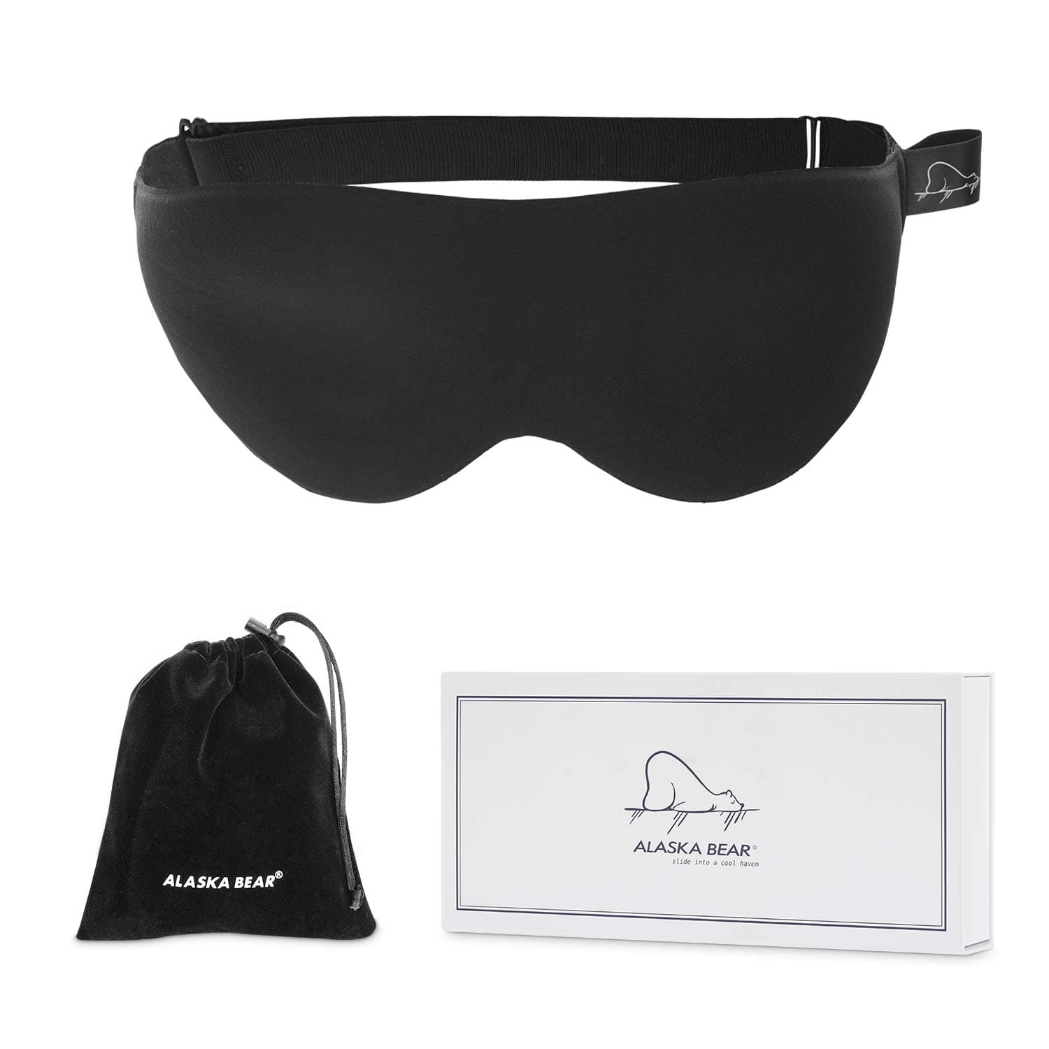 ALASKA BEAR Memory Foam Sleep Mask with 3D Molded Cups, a Contour Pillow for Your Eyes