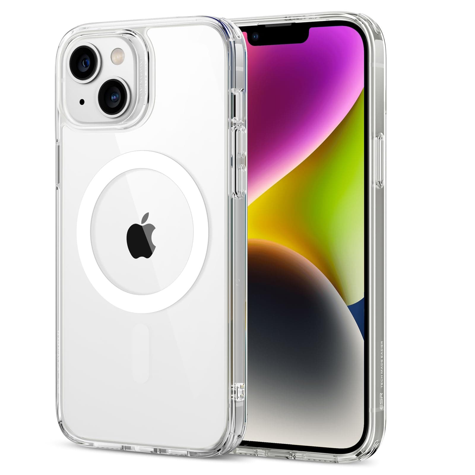 for iPhone 12 Case/iPhone 12 Pro Case, Compatible with MagSafe, Scratch-Resistant Back, Grippy Protective Frame, Magnetic Phone Case for iPhone 12/12 Pro, Clear